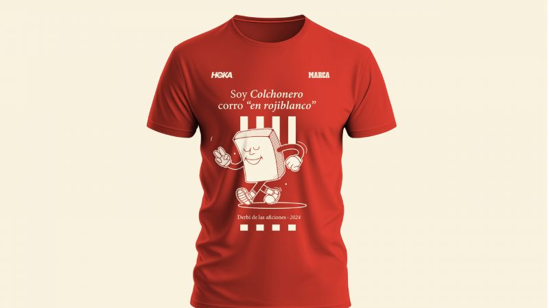 Camiseta colchoneros derbi de las aficiones