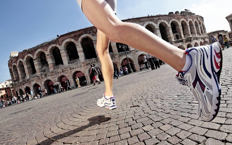 Greta Cicolari runs in front of the Arena in Verona, Italy, on September 16th, 2013 // Federico Modica / Red Bull Content Pool // SI201309180224 // Usage for editorial use only //