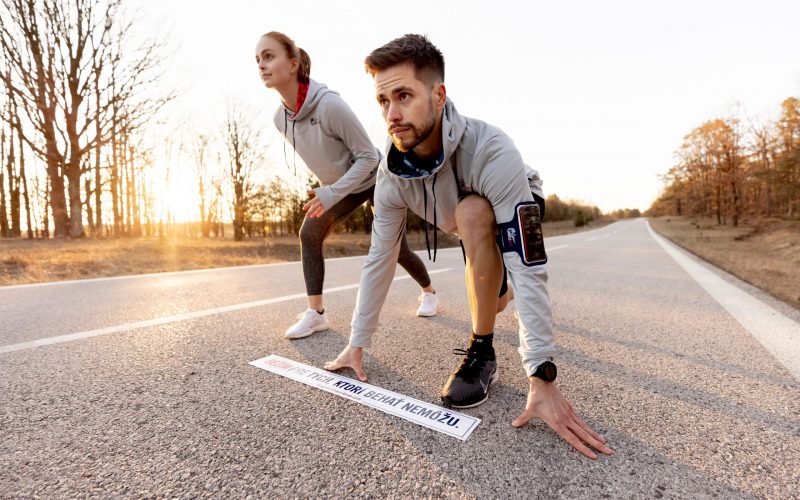 Runners prepare for a training run for the Wings For Life World Run in Laksarska Nova Ves, Slovakia on February 27, 2021 // Filip Nagy for Wings for Life World Run // SI202104020973 // Usage for editorial use only //